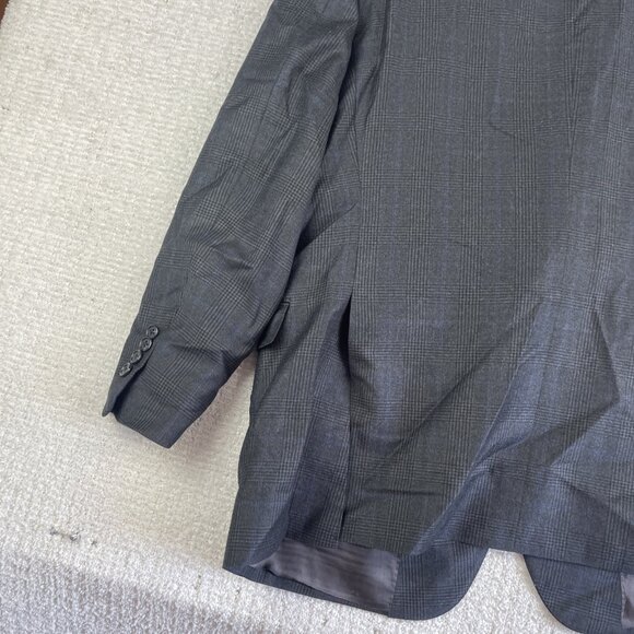 J.P. Tilford Samuelsohn x Harry Rosen Gray/Blue gingham Sport Blazer Jacket 46R - Picture 16 of 16